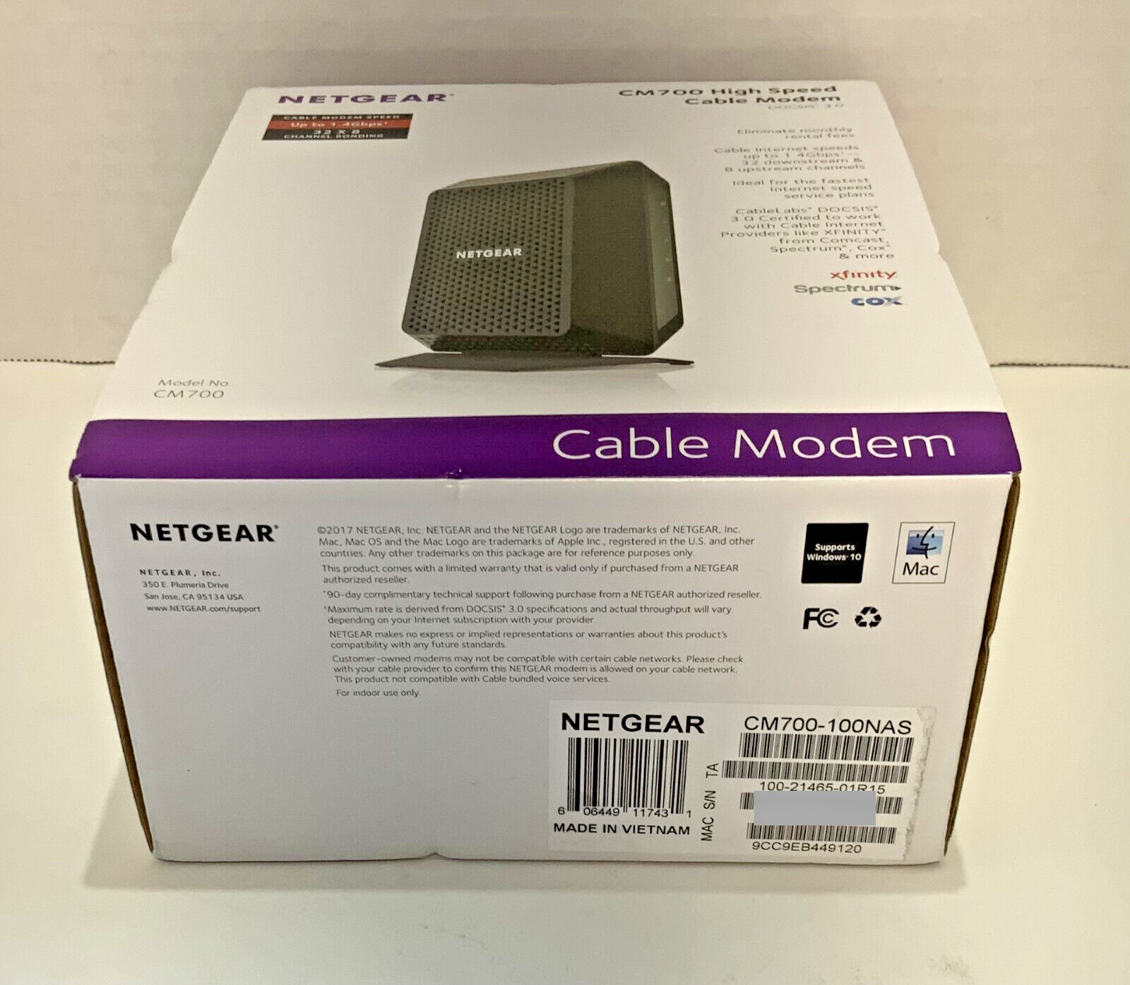 NETGWAR CM700 High Speed Cable Modem DOCSIS 3.0