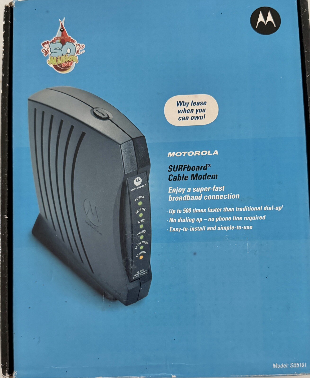 Open Box Motorola SURFboard SB5101u Cable Modem W/ Power Cord And Ethernet Cable