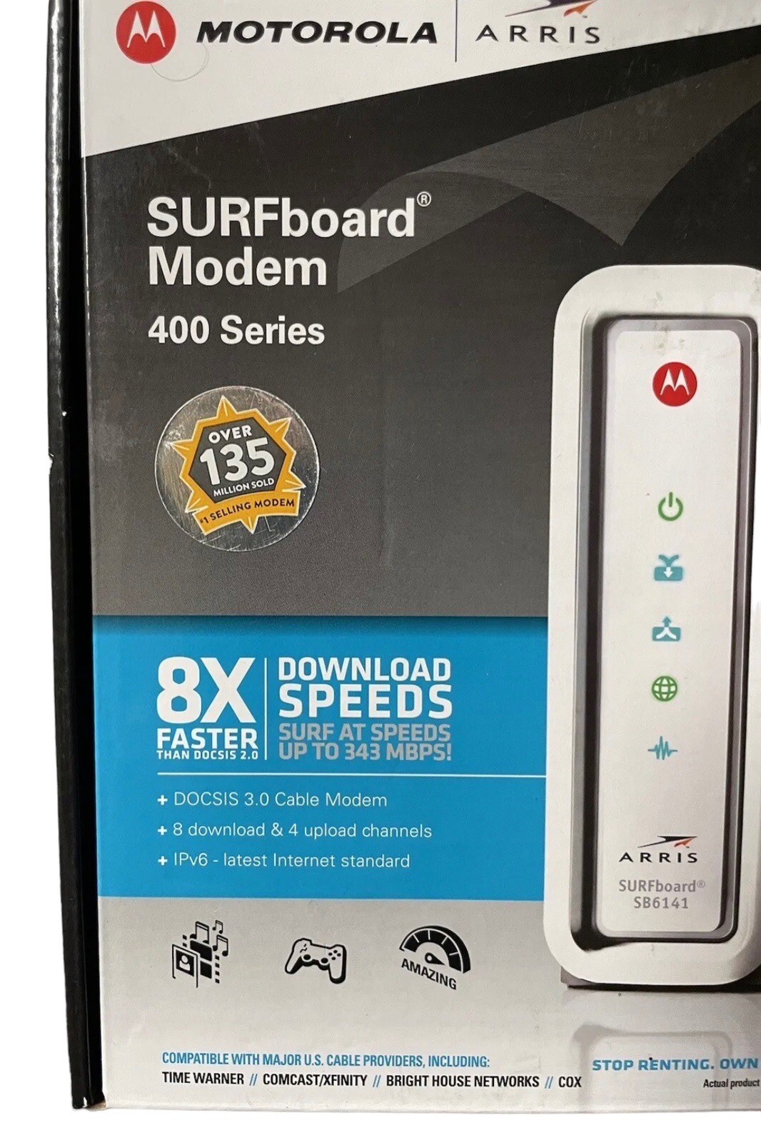 Motorola Arris SURFboard Modem 400 Series Model SB6141 343mbps DOCSIS 3.0