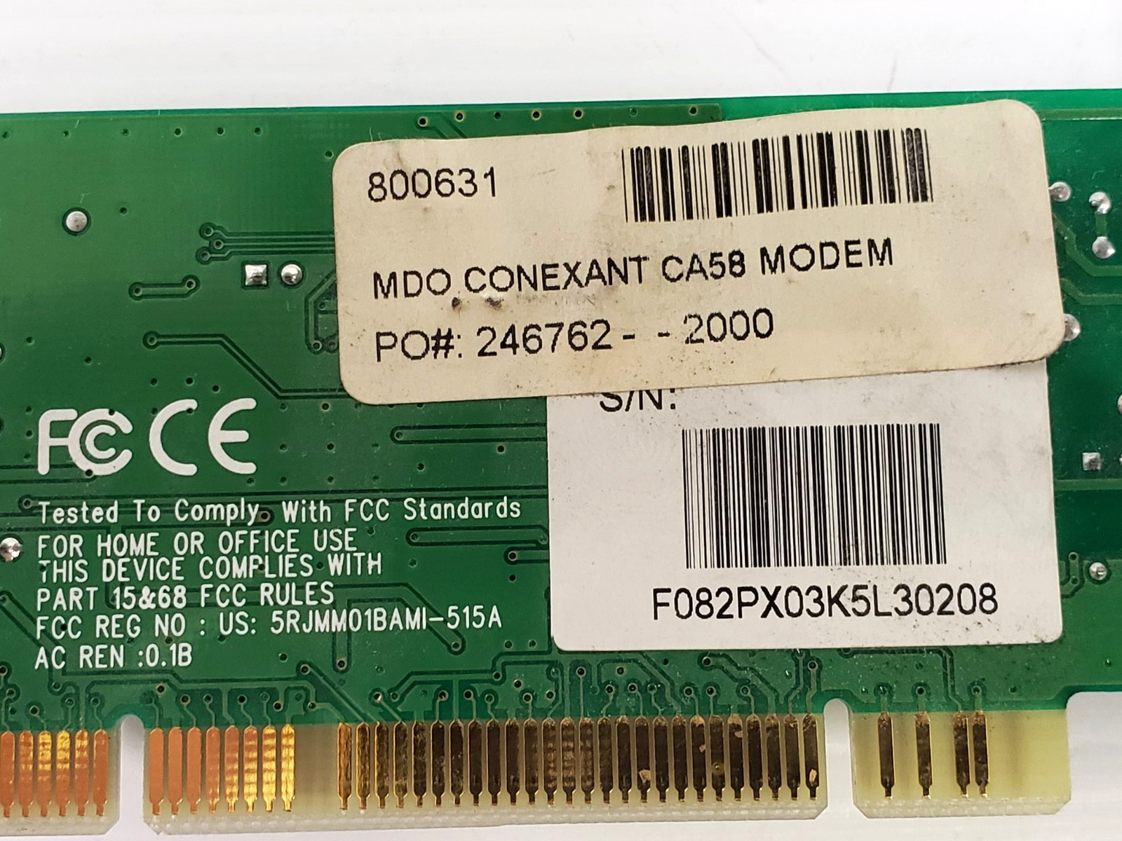 Conexant MDO CA58 PCI Computer Modem PC Card Fax Phone Line 56K