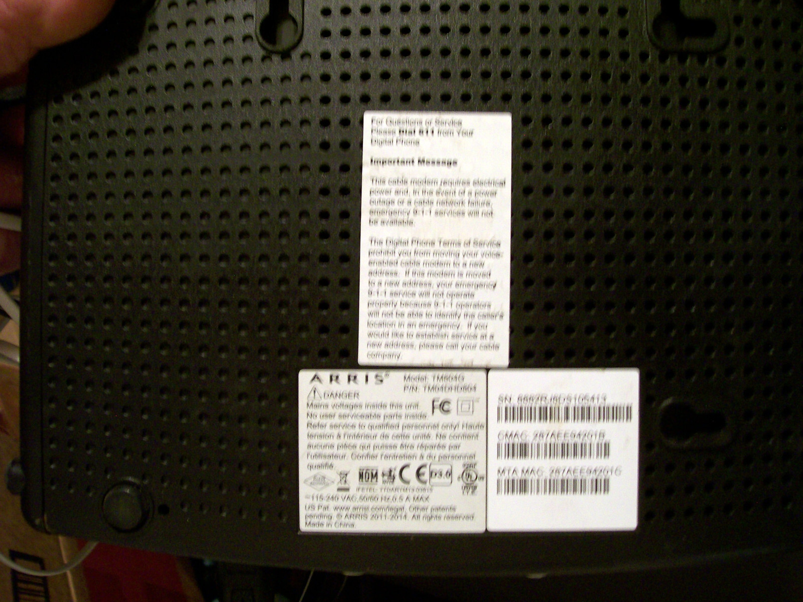 ARRIS TM804 WITH POWER CORD