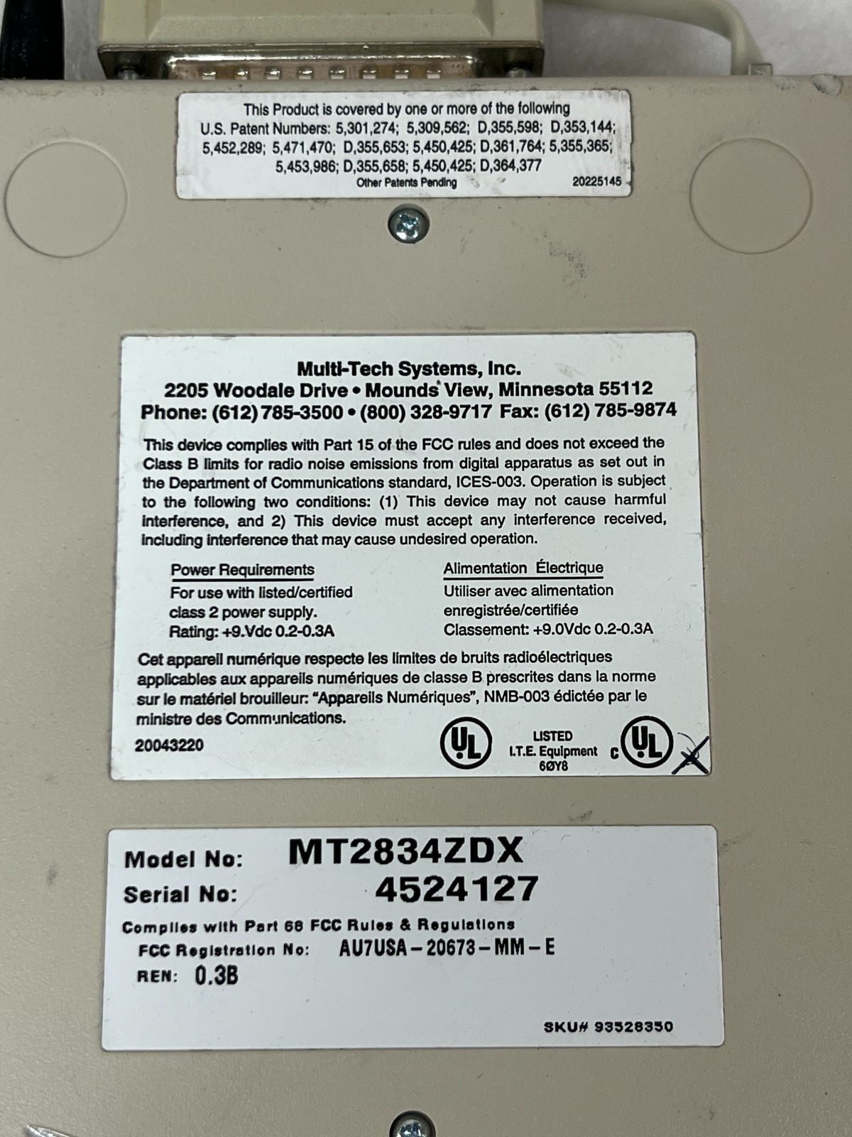 Multi-Tech Systems MultiModem ZDX 28.8Kbps Data/Fax Modem MT2834ZDX