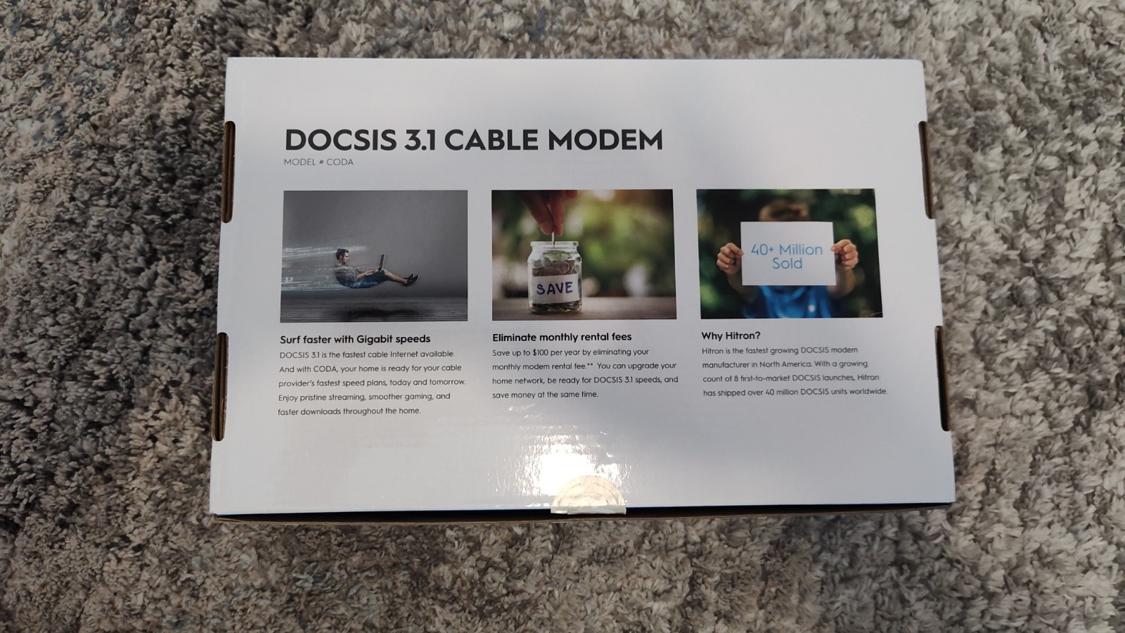 New Hitron DOCSIS 3.1 Cable Modem Broadband Internet CODA White
