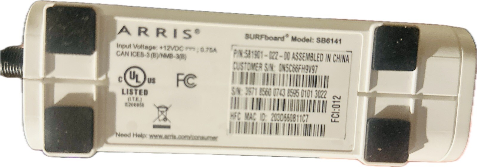 ARRIS SURFboard SB6141 DOCSIS 3.0 Cable Modem