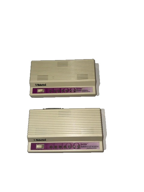TESTED 2X US Robotics Sportster 14400 Fax Modems External Vintage CCITTV32 v.42