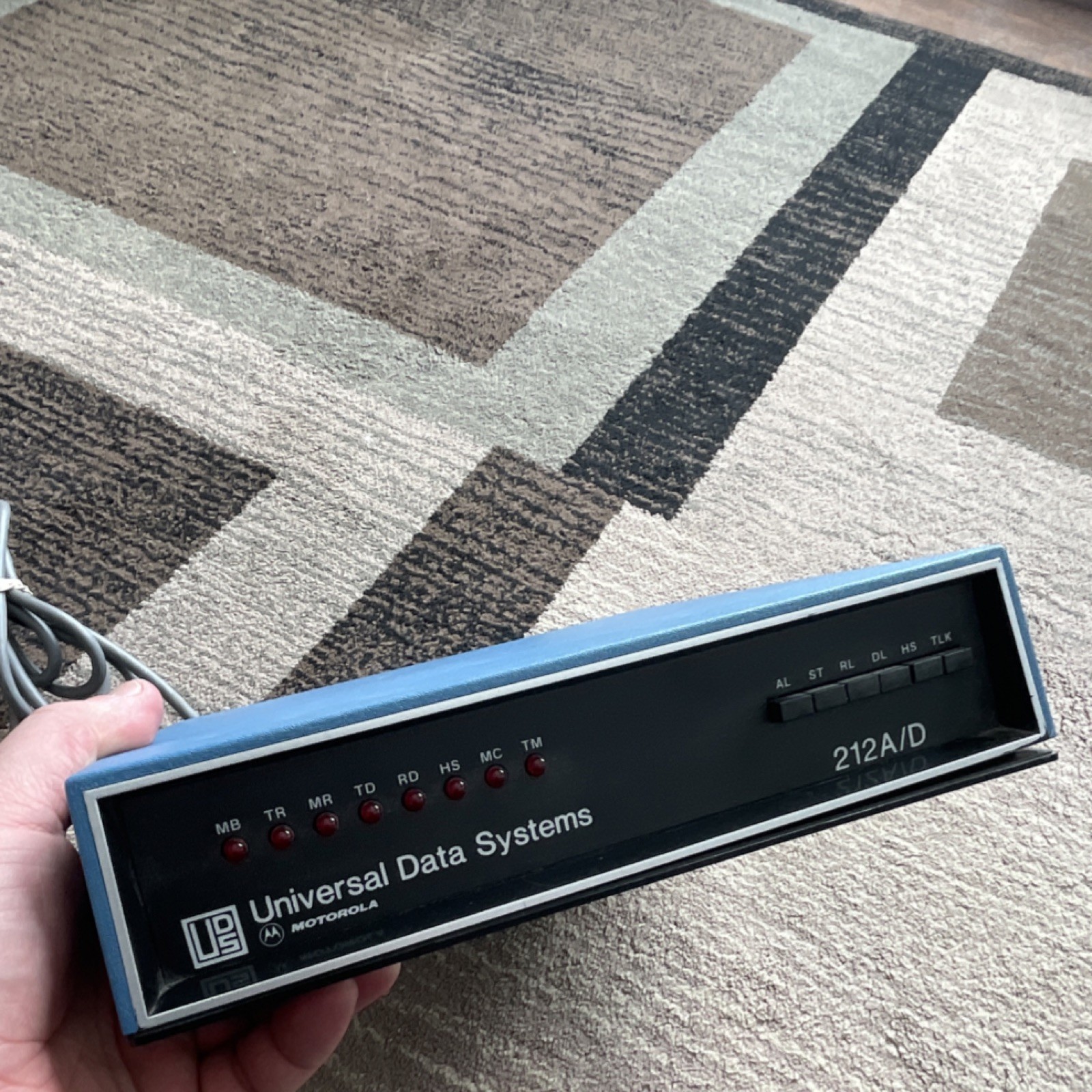 Motorola 212 A/D Dial-Up Modem Blue Black RJ-11 D-sub Ports Serial Connectivity