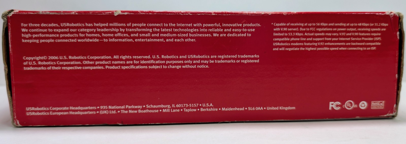 US Robotics 5686G 56K External Fax Modem V.92 Open Box