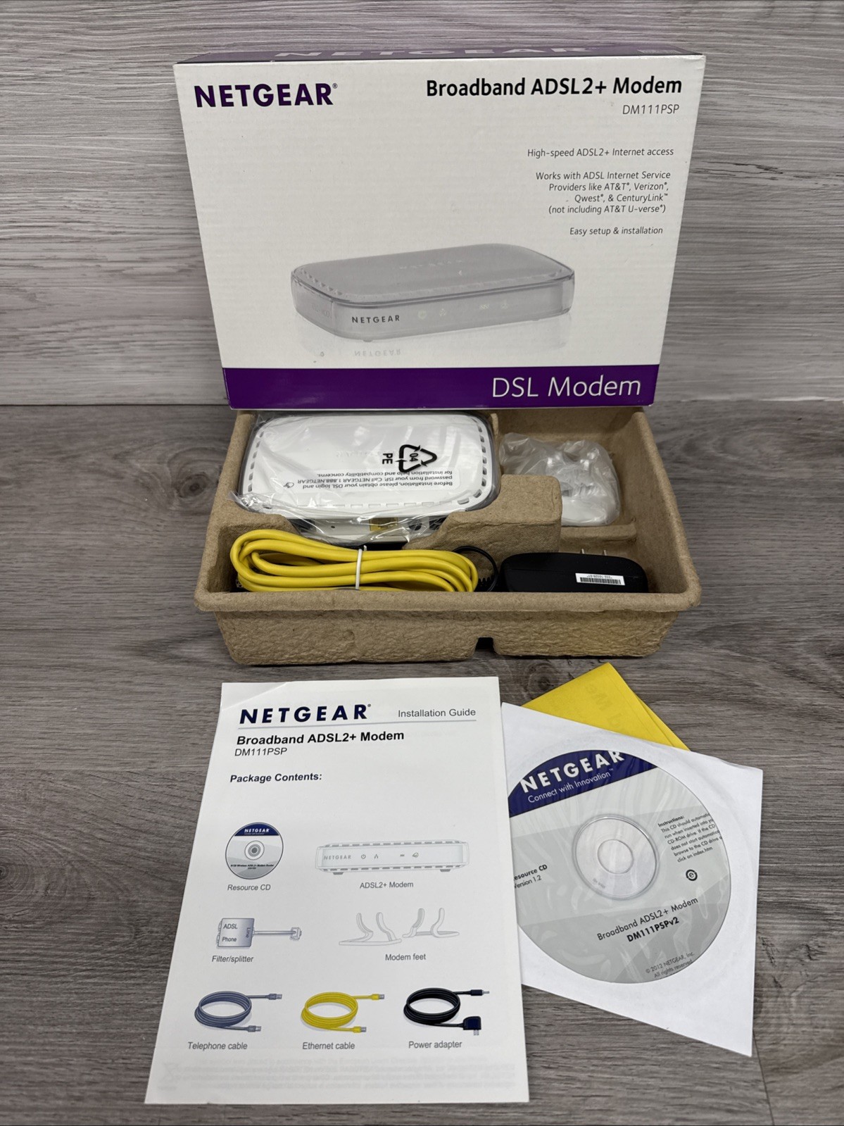 NETGEAR DM111PSP Broadband ADSL2+ Modem – USED – *Missing Filter/Splitter*