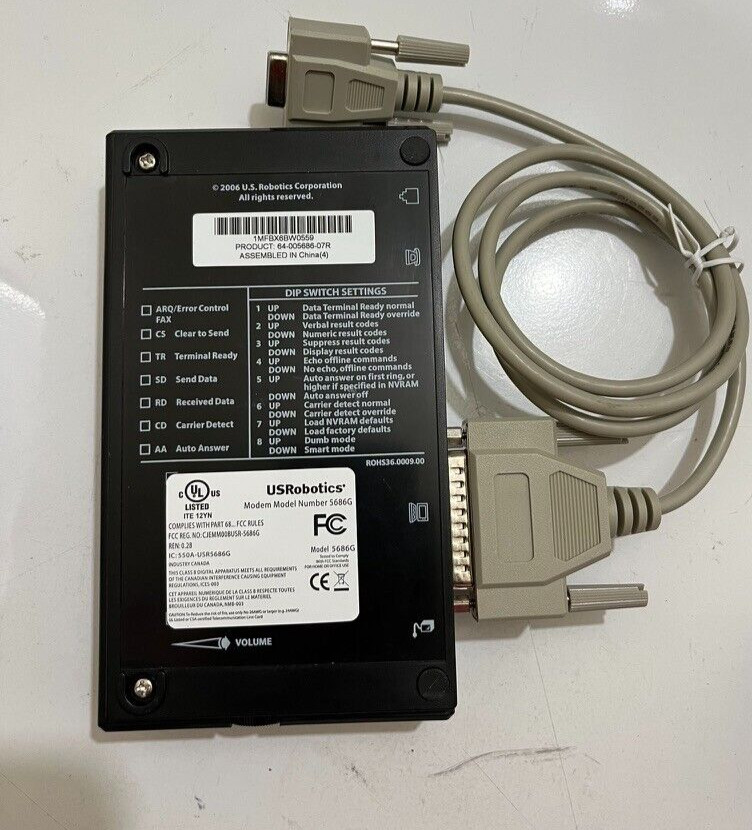 US ROBOTICS 56K Business Modem Courier Lite W/ Power Supply /Cable