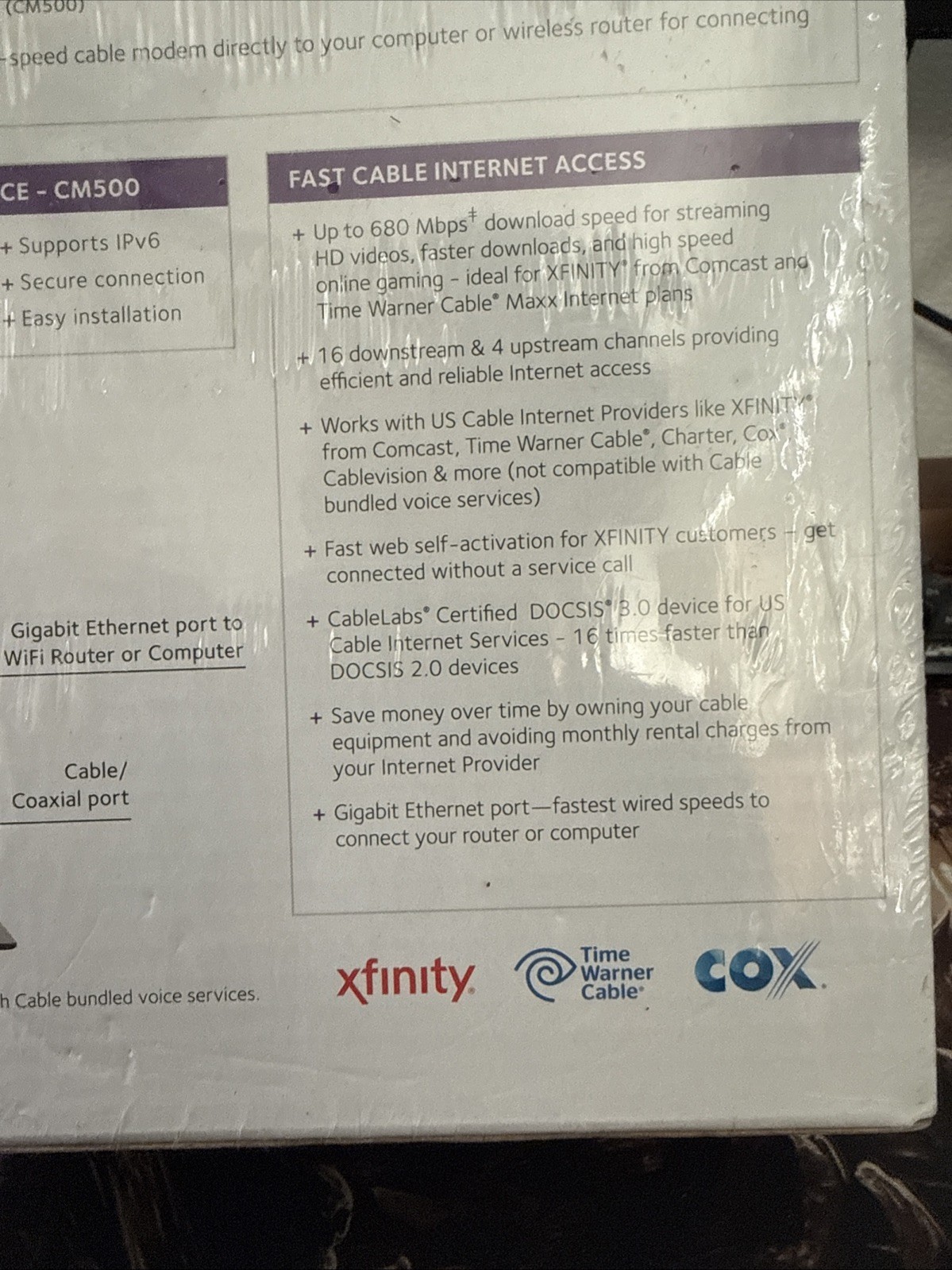 NETGEAR CM500-1AZNAS DOCSIS 3.0 Cable Modem