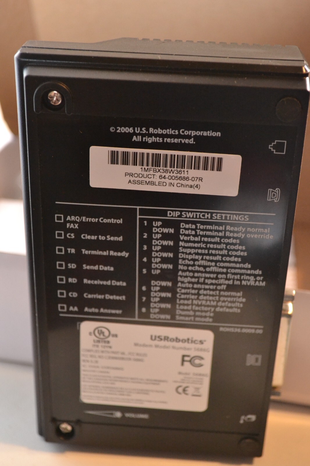 USR Unicom Global 56K Courier Lite Business Modem US Robotics 5686G