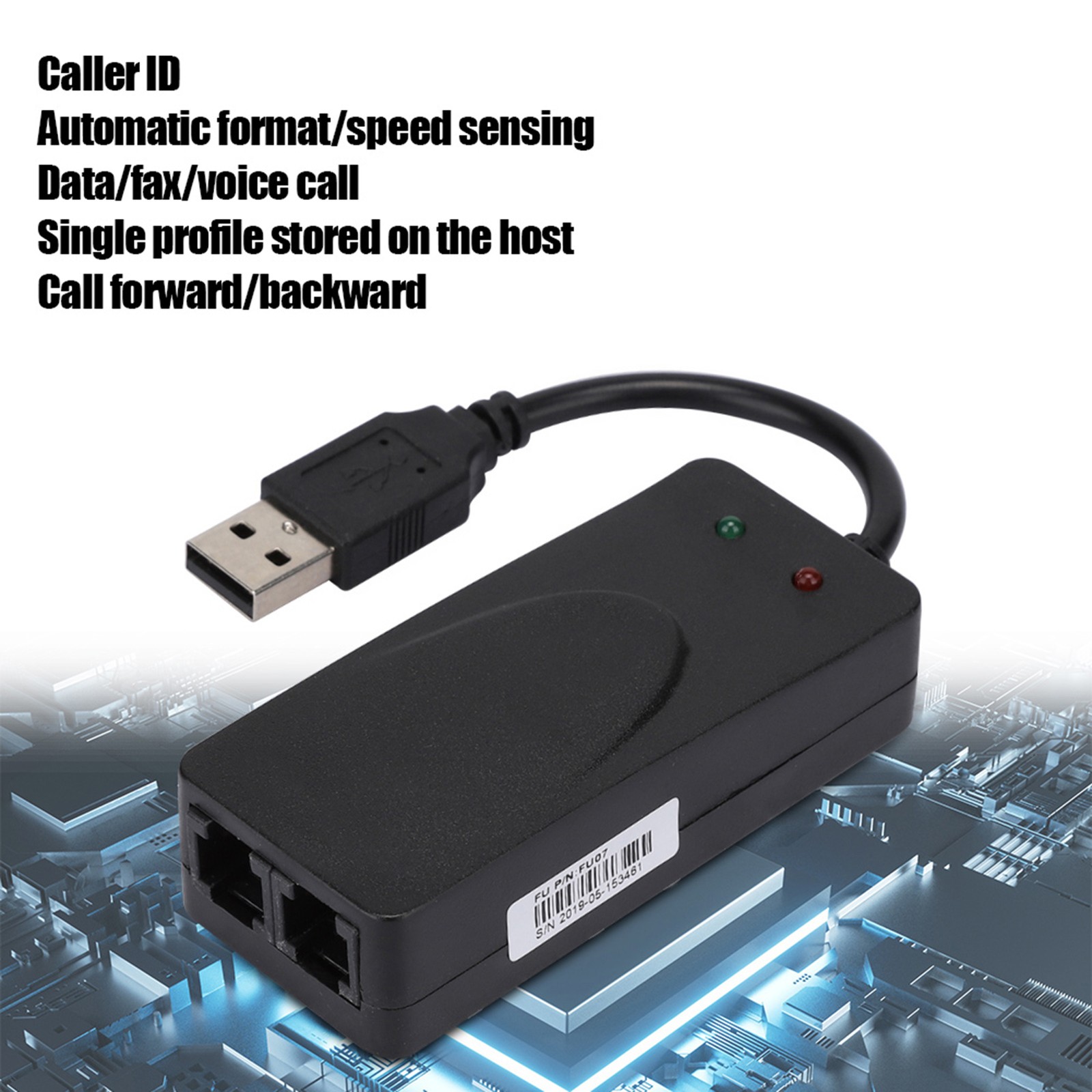 Fax Modem Dual Port USB2.0 56K External Modem Driver For 7/ 8/ 10/