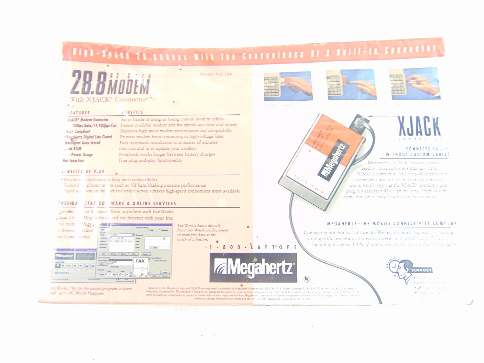 Megahertz XJ2288 28.8 PC Card Modem