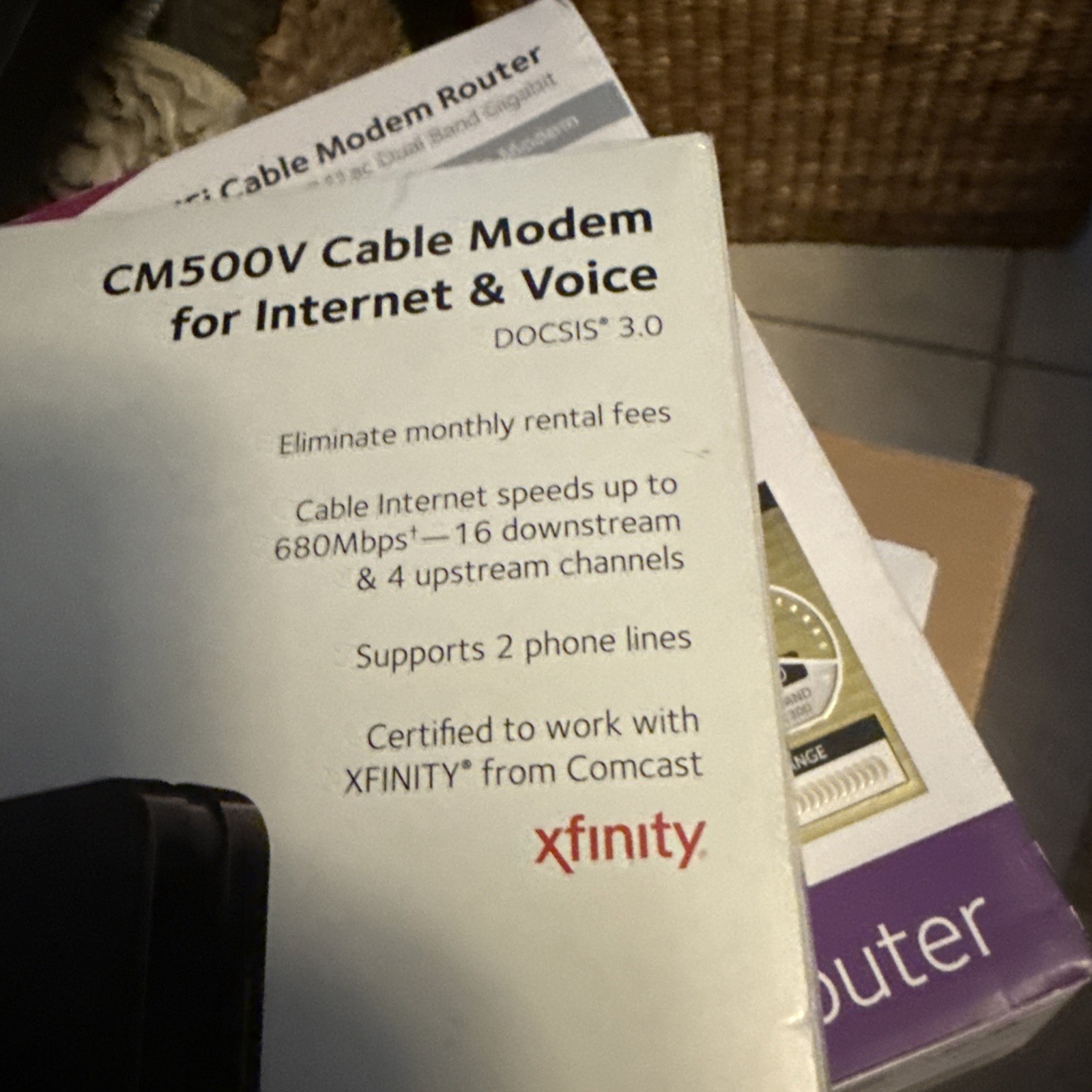 New NETGEAR CM500V Cable Modem for Internet & Voice Xfinity 680mbps