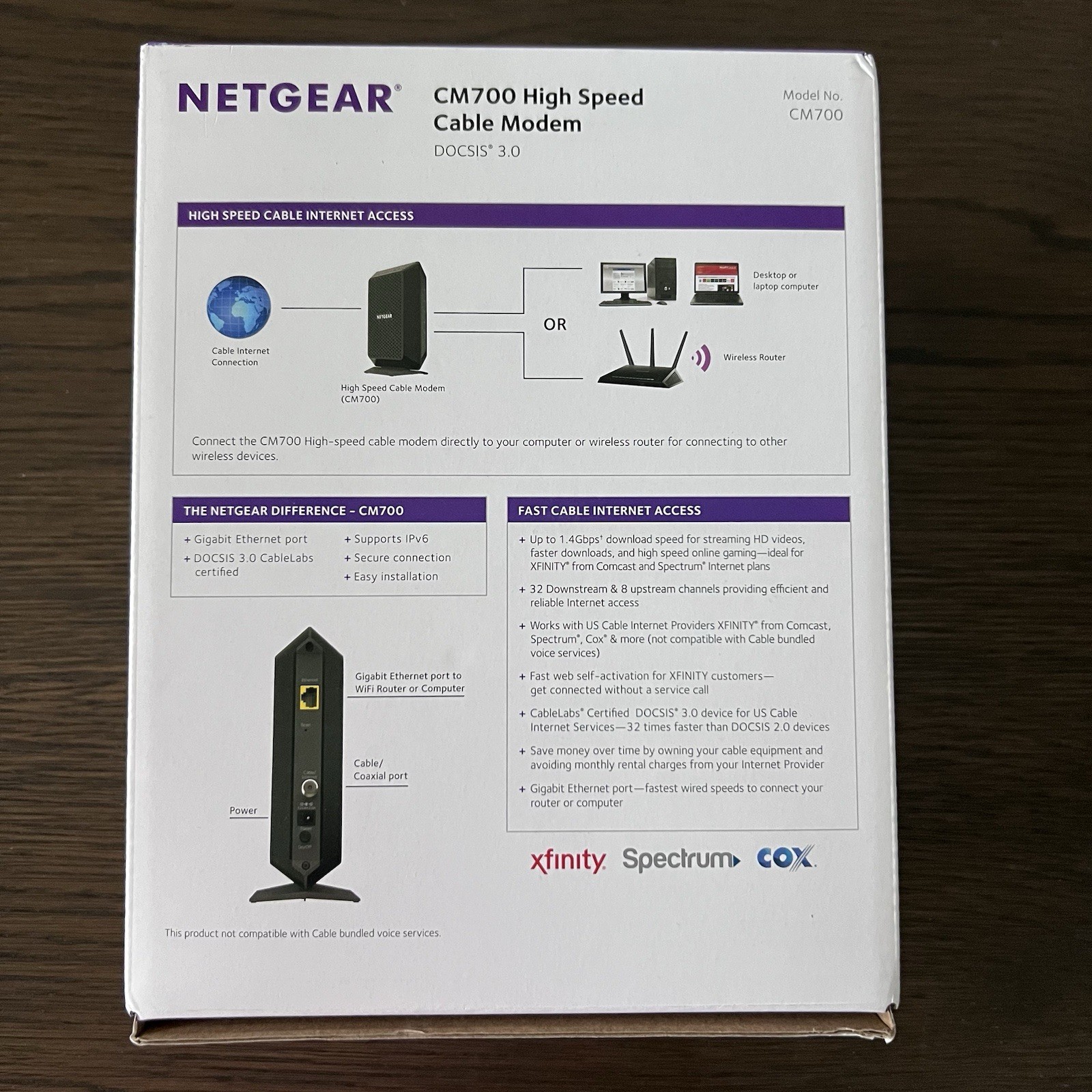 NETGEAR CM700-1AZNAS DOCSIS 3.0 Cable Modem 32×8 Channels NEW