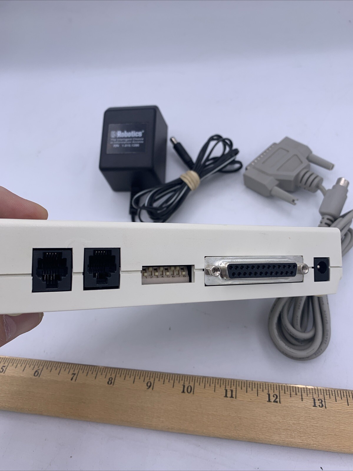 USR US Robotics Sportster Modem External Faxmodem 0459 w/Power Supply & Cable