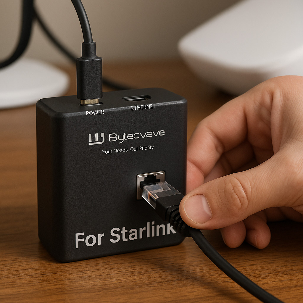 Bytewave for Starlink Aftermarket Mini Router Ethernet Adapter Accessory Black B
