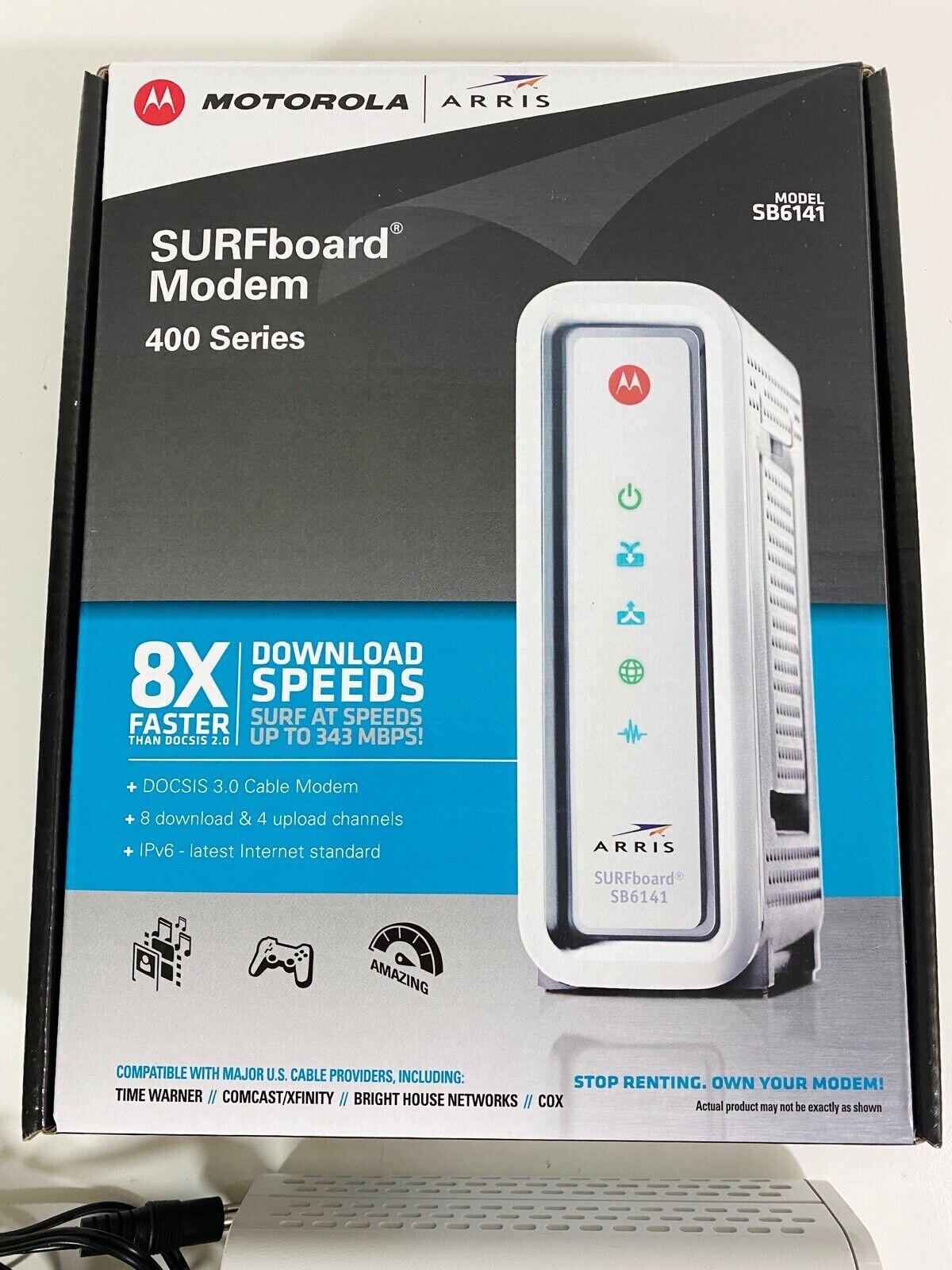 Motorola ARRIS SURFboard SB6141 DOCSIS 3.0 Cable Modem White (SEE PHOTOS)