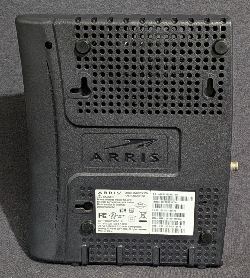 Arris TM602G/115 Modem with Battery