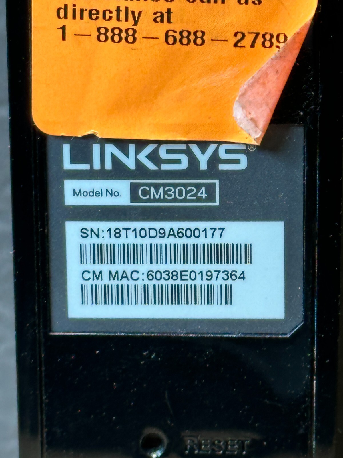 Linksys CM3024 24 X 8 Cable Modem Docsis 3.0 Intel With Adapter Used
