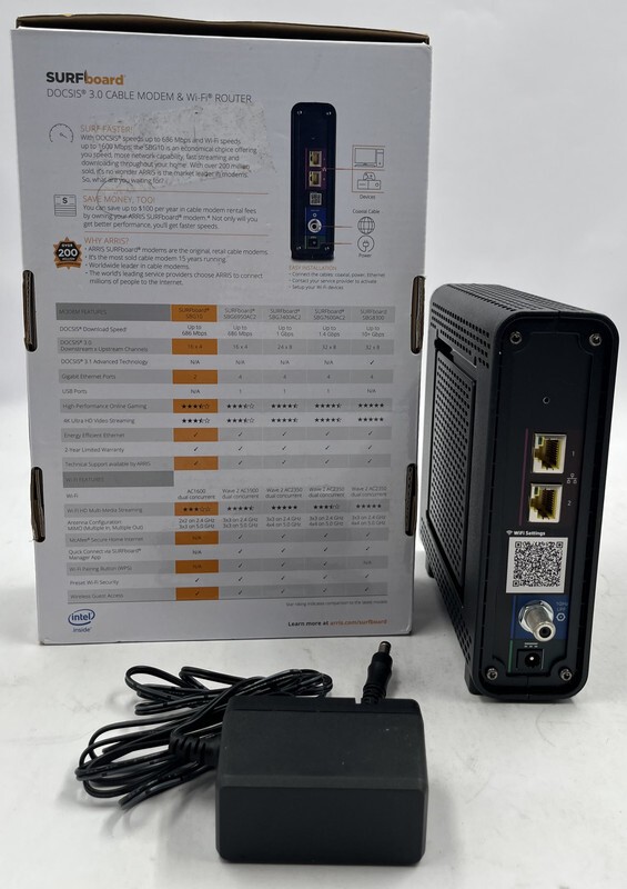 ARRIS SURFBOARD SBG10 1001362 DOCSIS 3.0 INTEL INSIDE MODEM/BLACK