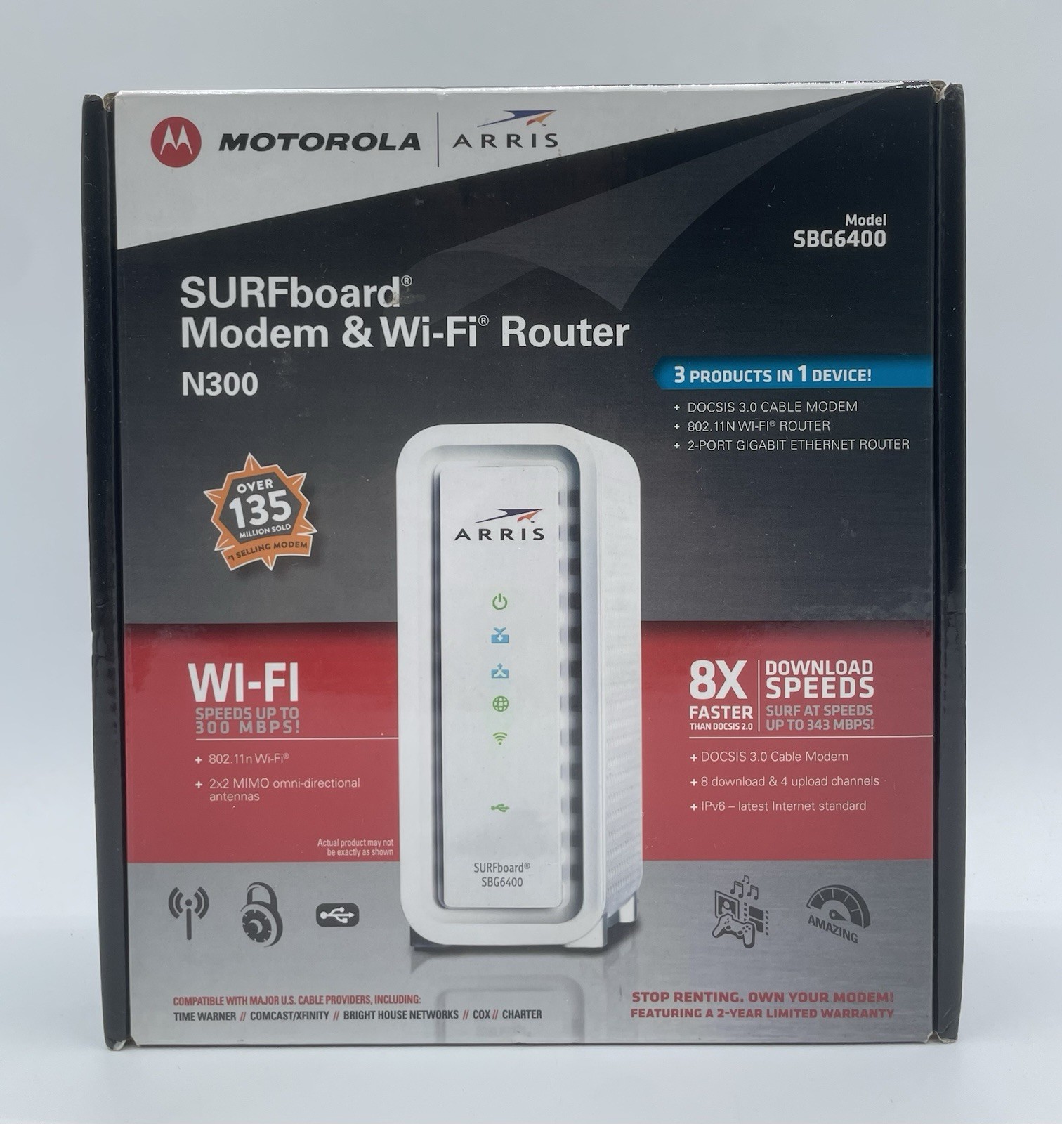 Arris SURFboard N300 SBG6400 DOCSIS 3.0 Modem Wifi Router – Openbox