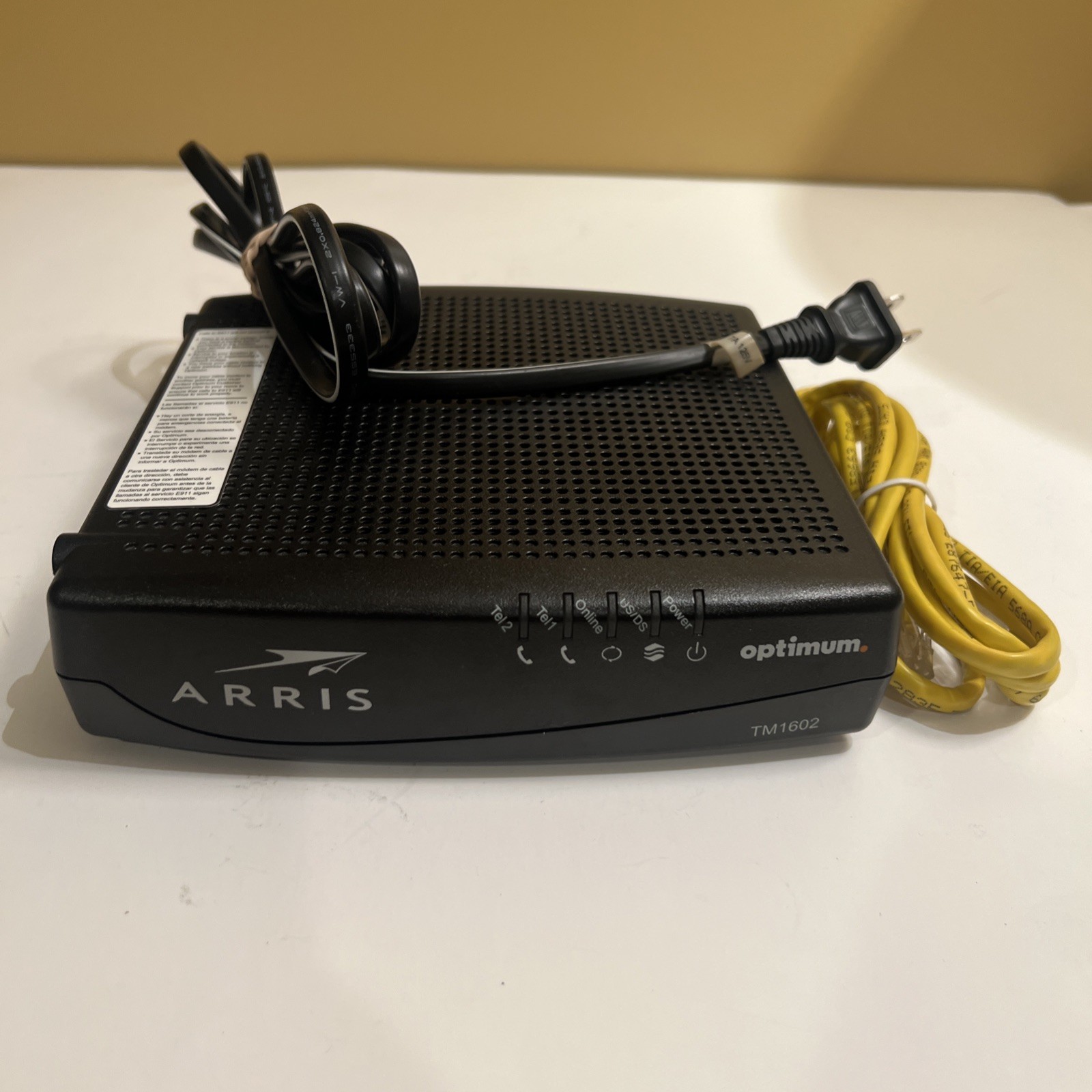 ARRIS TM1602A DOCSIS 3.0 Telephony Cable Modem For Optimum Cablevision-New Other