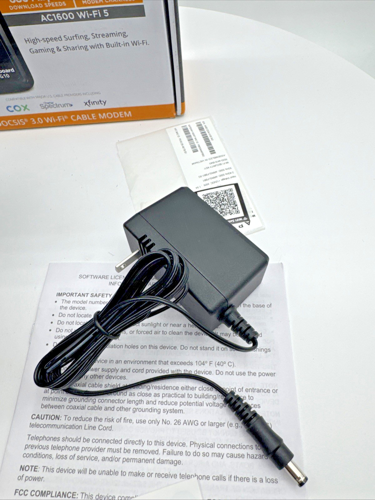 ARRIS SBG10 SURFboard DOCSIS 3.0 AC1600 WiFi Modem Router Xfinity Cox