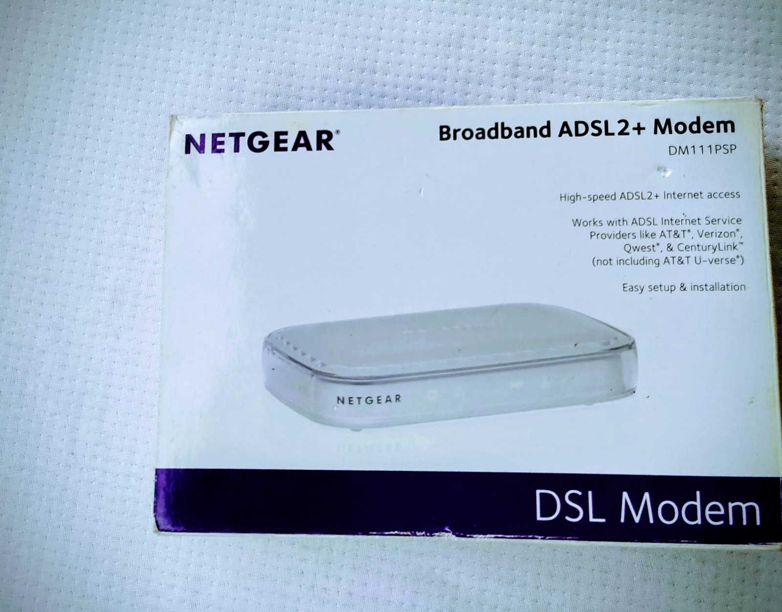 NETGEAR DM111PSPv2 Broadband ADSL2+ DSL Modem with Filter Splitter Stand Cables