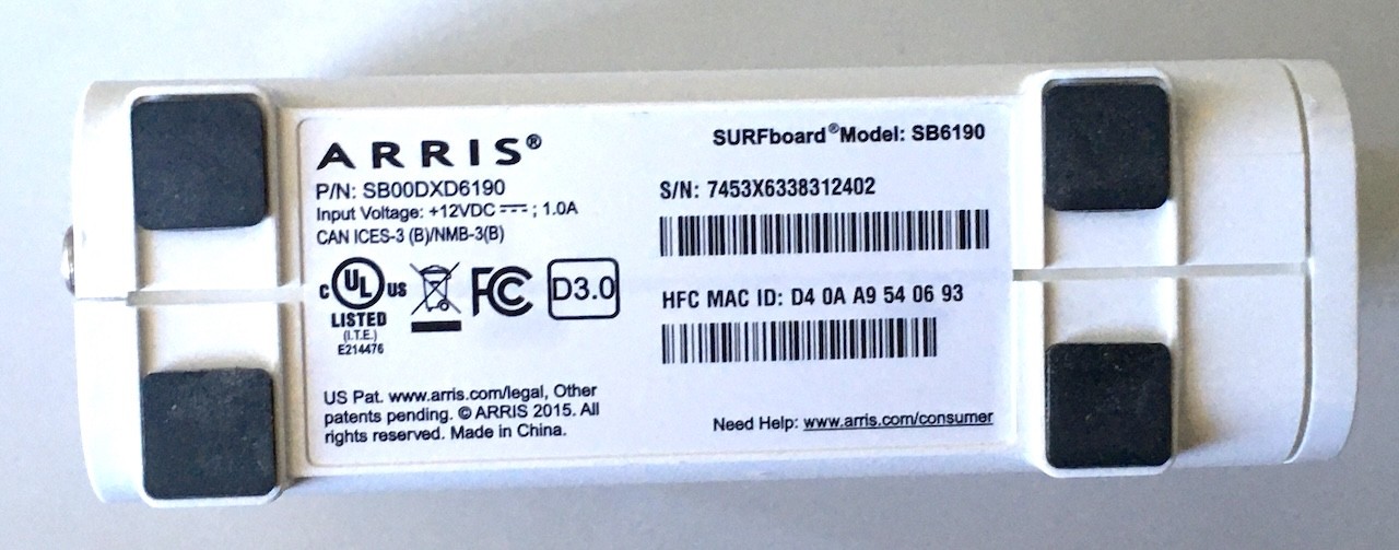 ARRIS SURFboard SB6190 DOCSIS 3.0 32 x 8 800Mbps Cable Modem