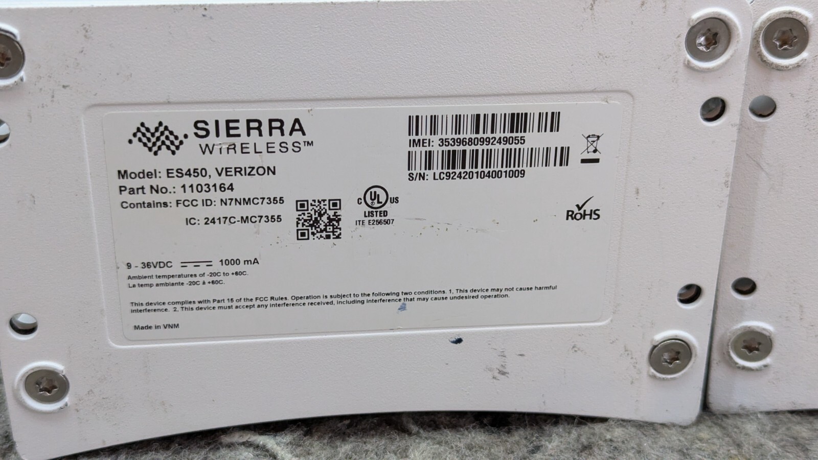 2 x Sierra Wireless Airlink ES450 1102383 Enterprise 4G LTE Gateway – For Parts