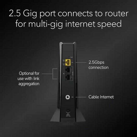 NETGEAR – Nighthawk Mid/High-Split DOCSIS 3.1 Cable Modem – Black