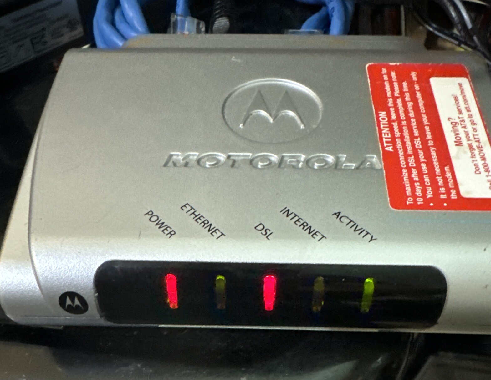 Motorola Genuine W2210-02-1022 High Speed Internet Modem w/DSL Filter