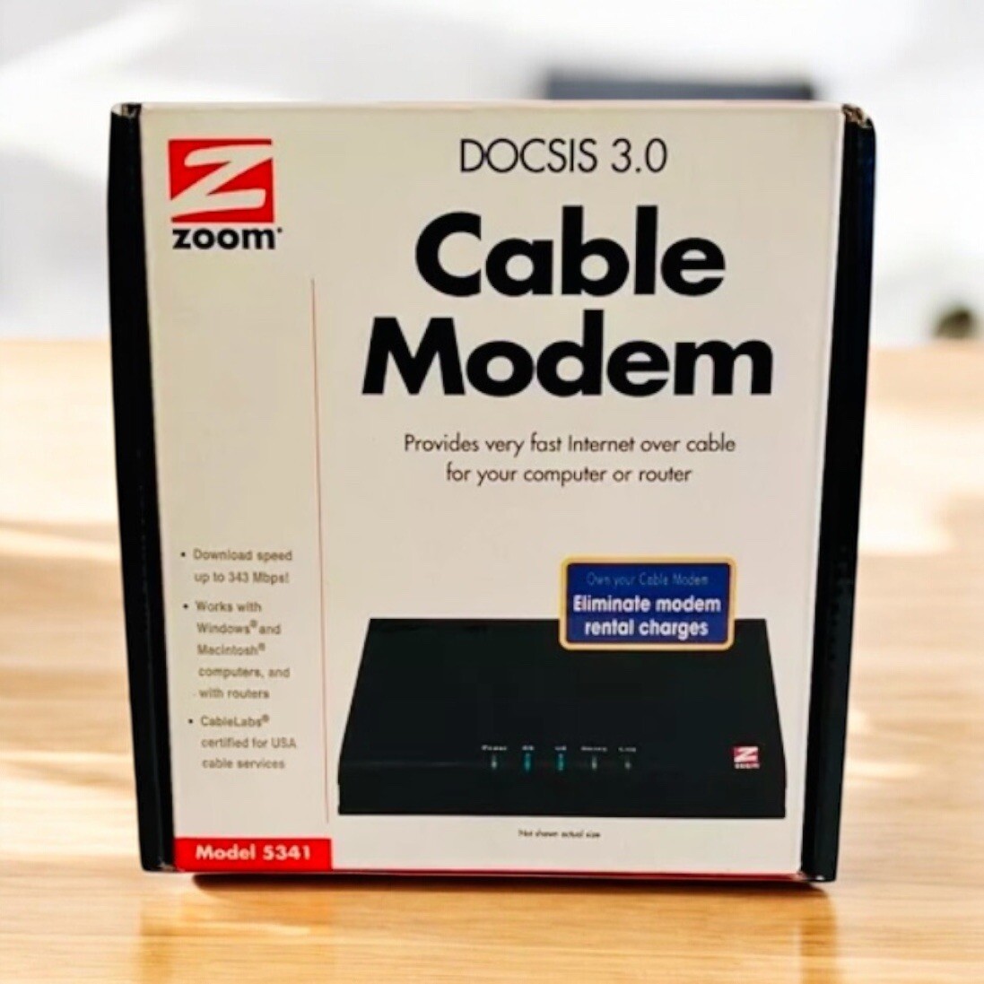 Zoom DOCSIS 3.0 Cable Modem 5341-02-03H New In Box
