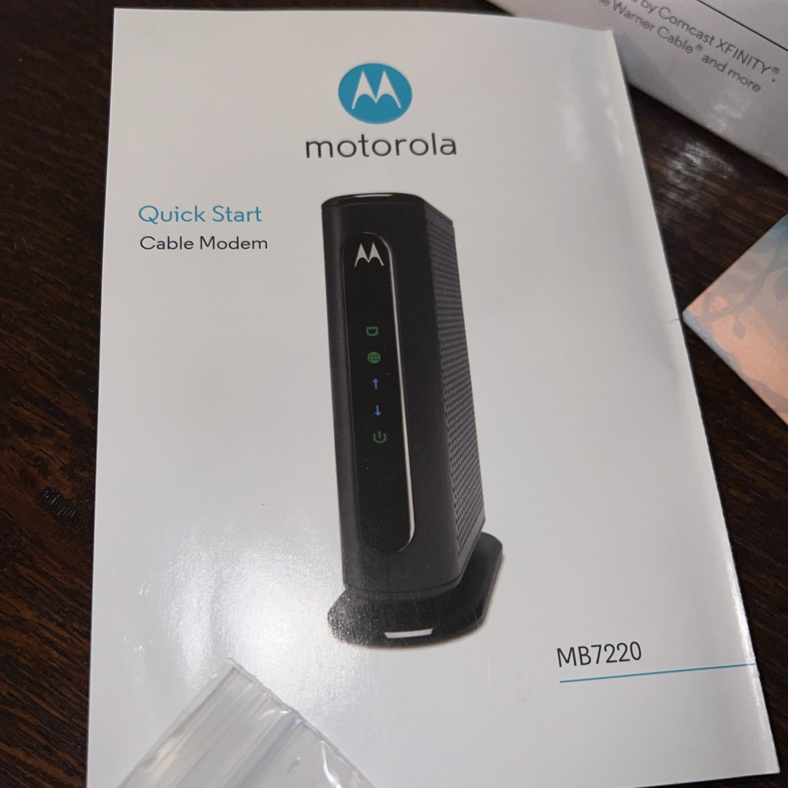 Motorola Cable Modem Model MB7220 w/ Power Cord & Ethernet Cable Tool