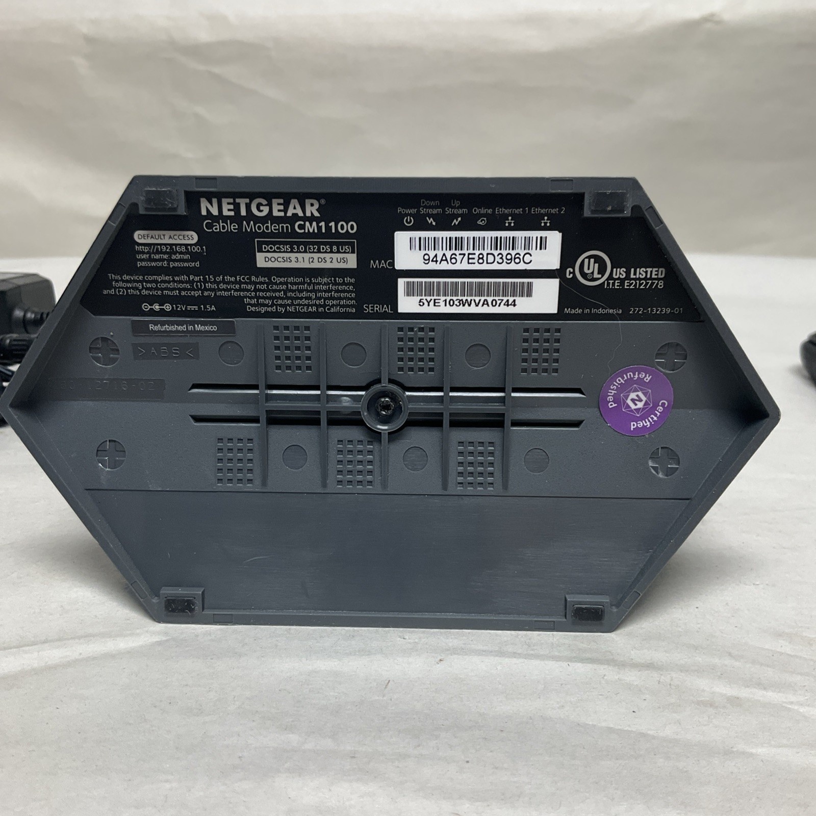 NETGEAR NIGHTHAWK CM1100 Cable Modem DOCSIS 3.1 Multi-Gig SpeedModem