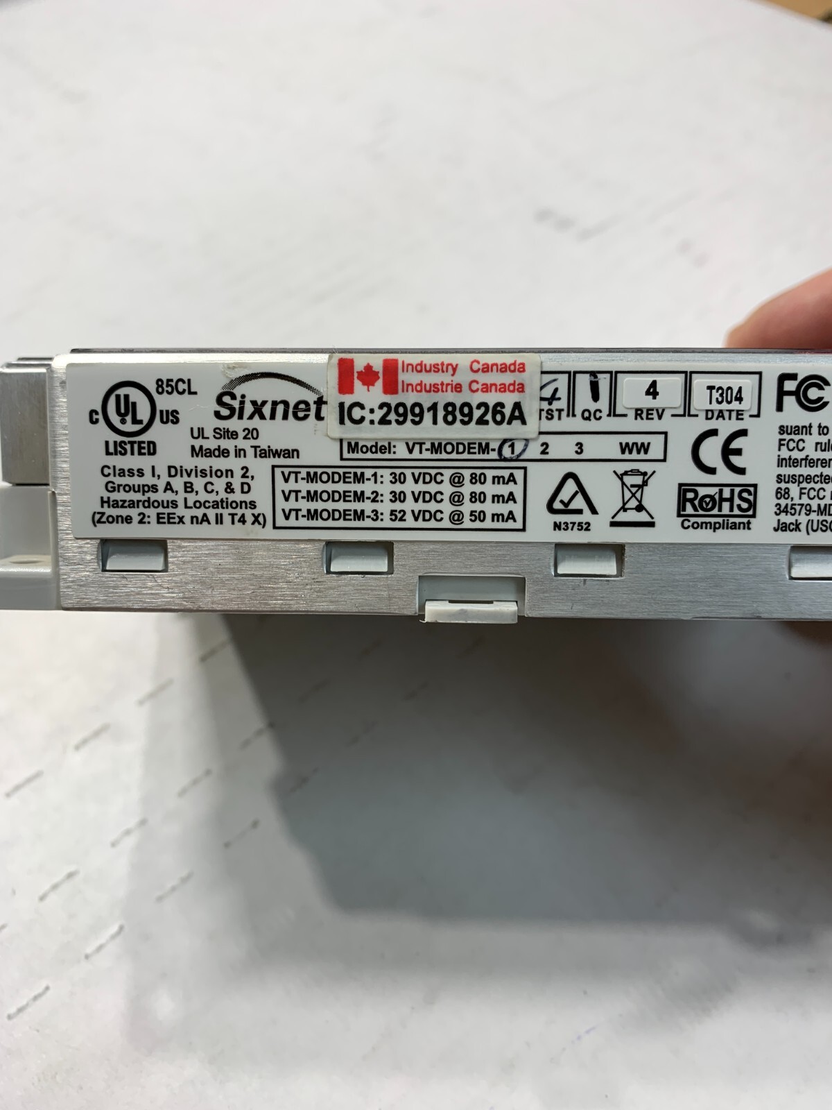SIXNET VT-MODEM-1 Industrial Phone Modem