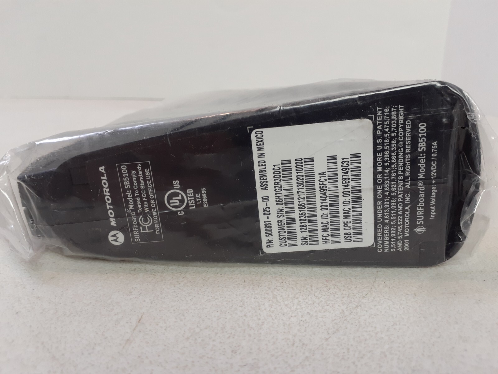NEW MOTOROLA Surfboard CABLE MODEM Model SB5100 Cable & Instr. *NO POWER SUPPLY