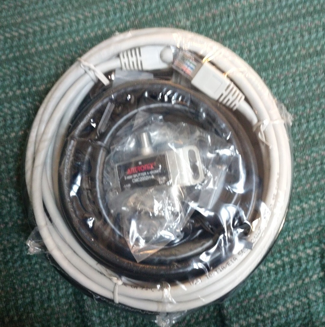 HSD Cable Kit-7 ft Ethernet & 6/12 ft. Coax (jumpers) Cables-Splitter