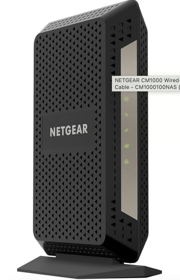 NETGEAR CM1000 Wired-Ethernet (RJ-45) Cable – CM1000100NAS (Black)