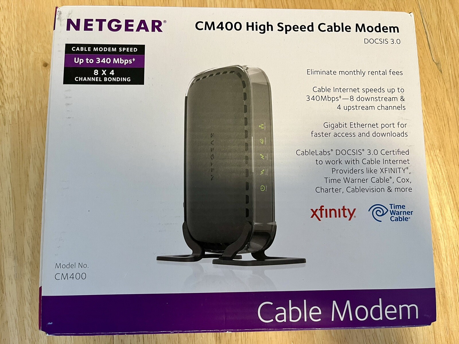 Netgear CM400 – DOCSIS 3.0, 340 Mbps, Cable Modem – Xfinity, Time Warner