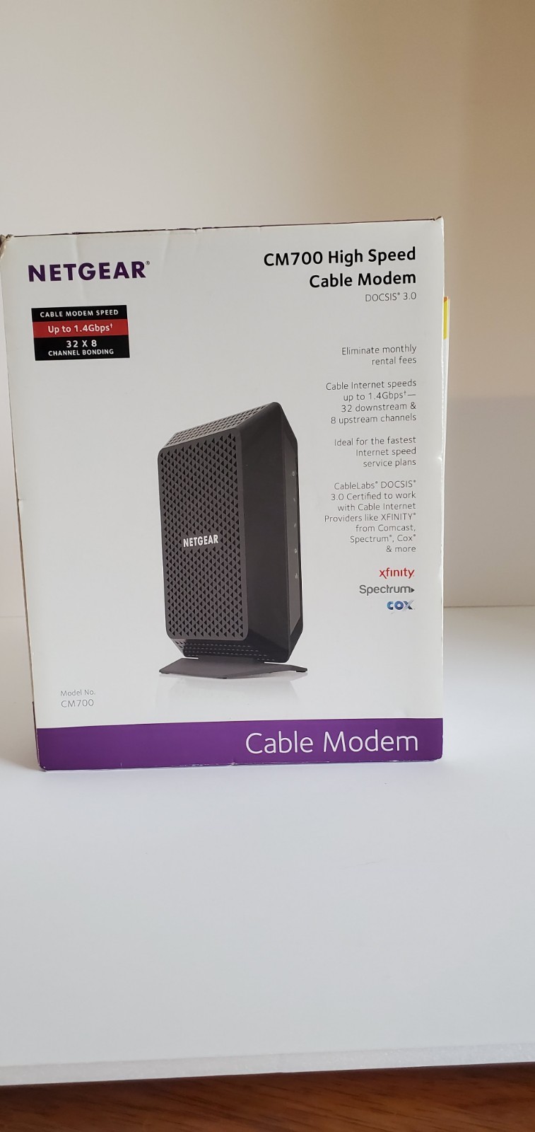 NETGEAR CM700-100NAS High Speed DOCSIS 3.0 Cable Modem, Open Box without Use