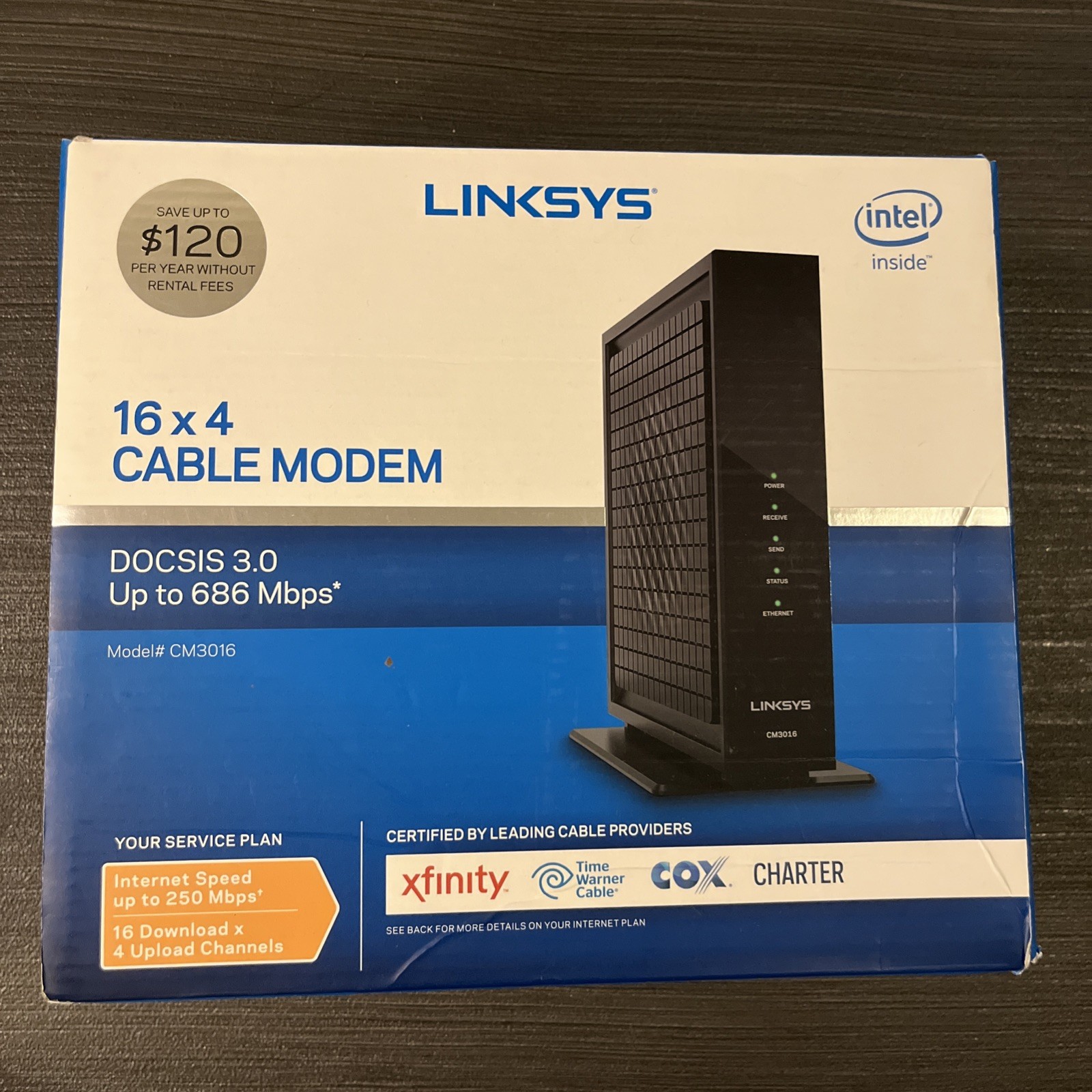 Linksys Cable Modem Model CM3016 DOCSIS 3.0