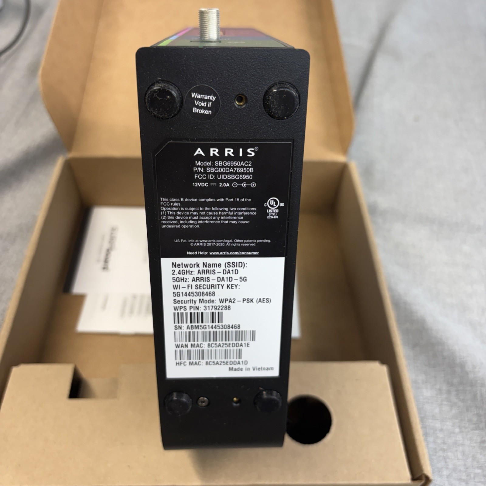 ARRIS SURFboard SBG6950AC2 AC1900 DOCSIS 3.0 Modem Router – Black