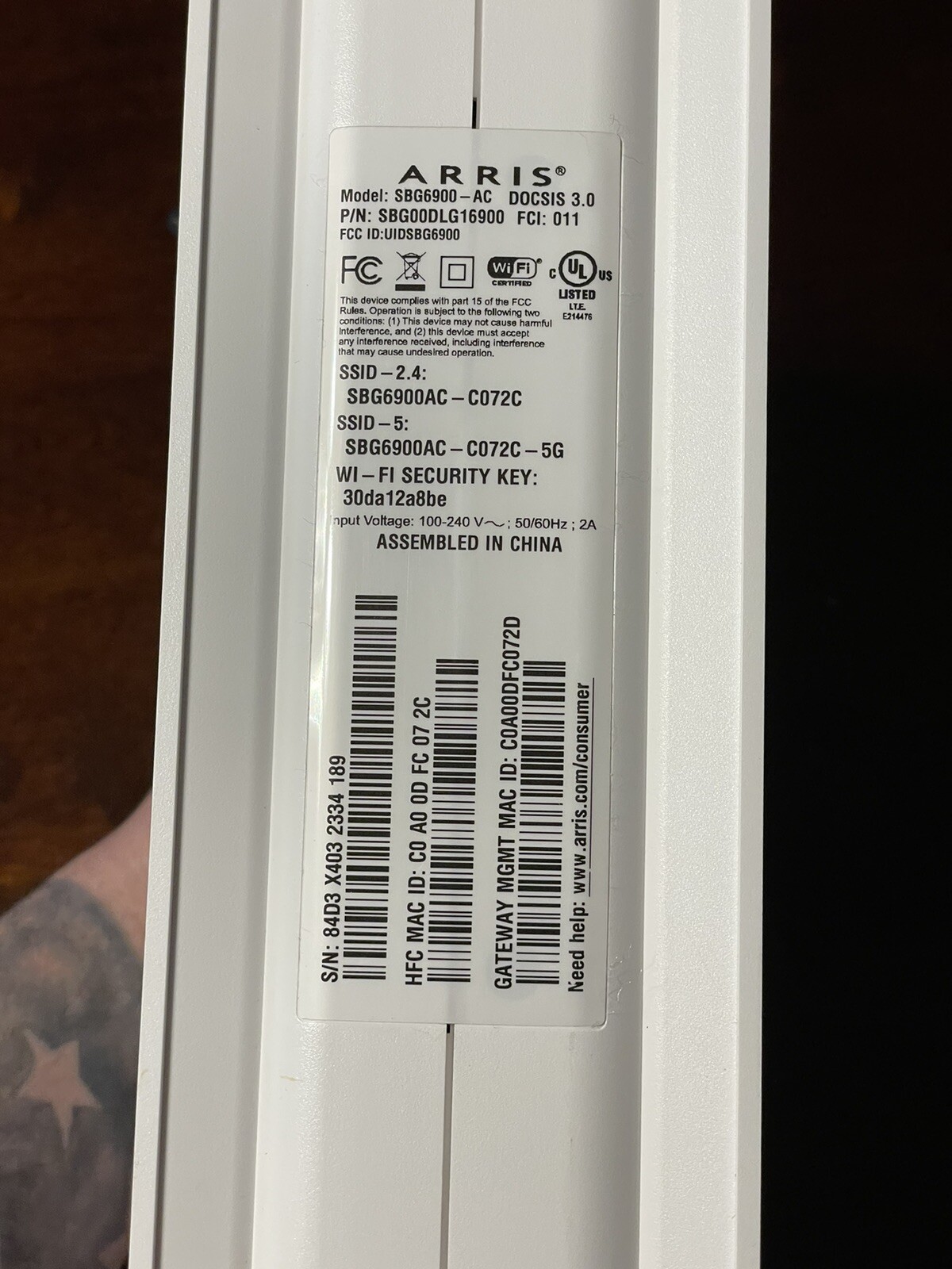 Arris Surfboard SBG6900-AC Docsis 3.0 Cable Modem WiFi AC1900 Router READ