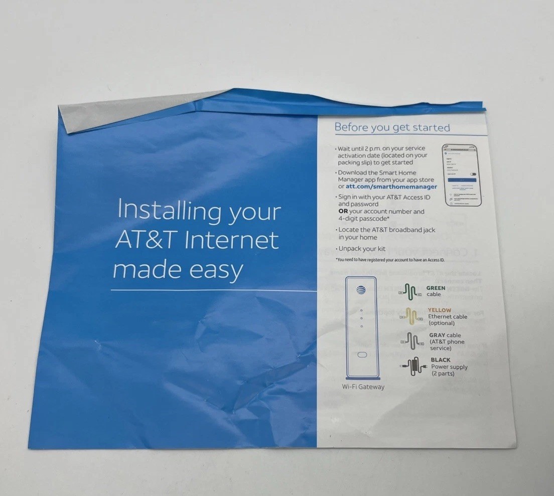 At&T U-Verse Modem 526BAC With Accessories