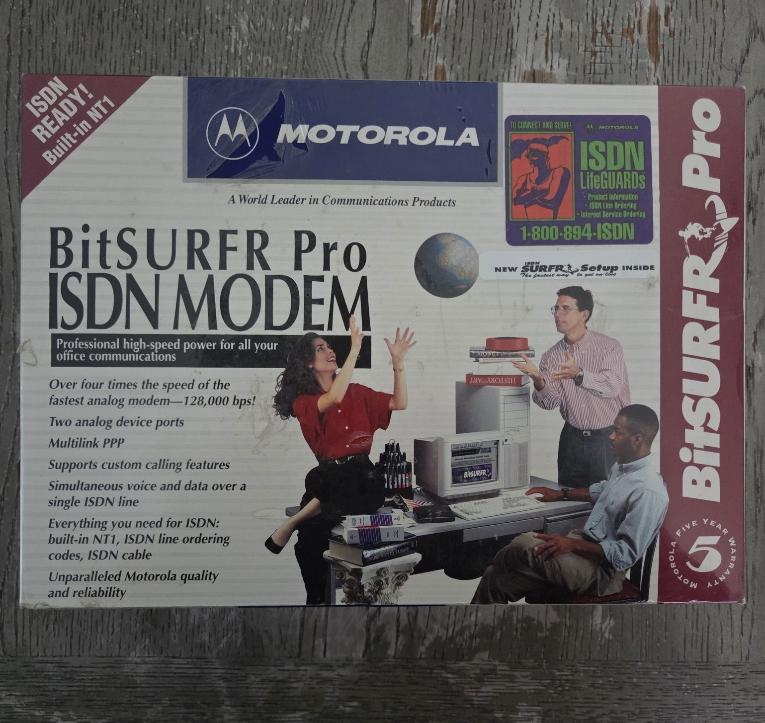 Motorola BitSURFR Pro ISDN Modem 128,000 bps RJ-45 Software MPN T3622J10000