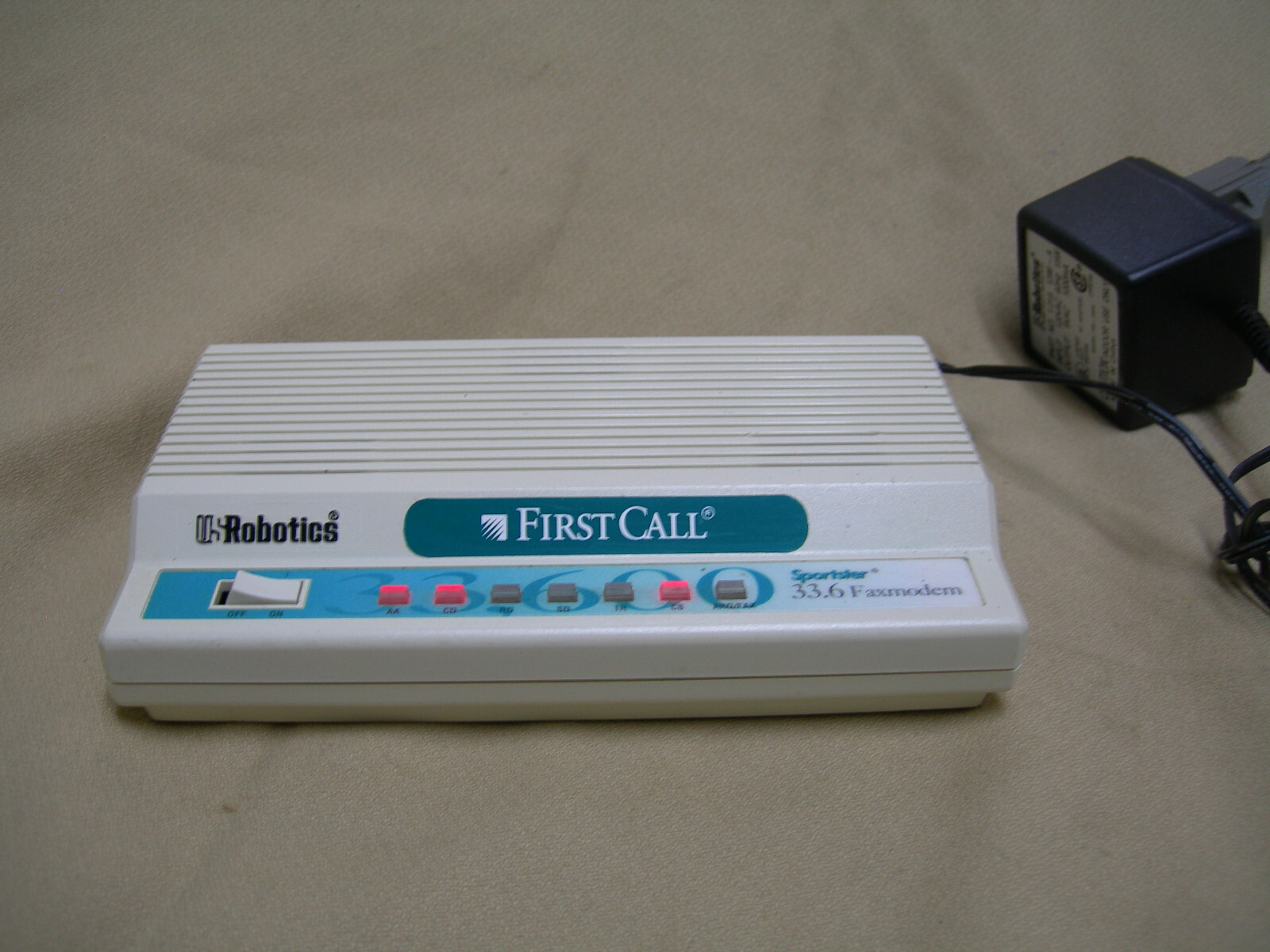 USR US Robotics Sportster 33.6 modem external Faxmodem w power supply First Call
