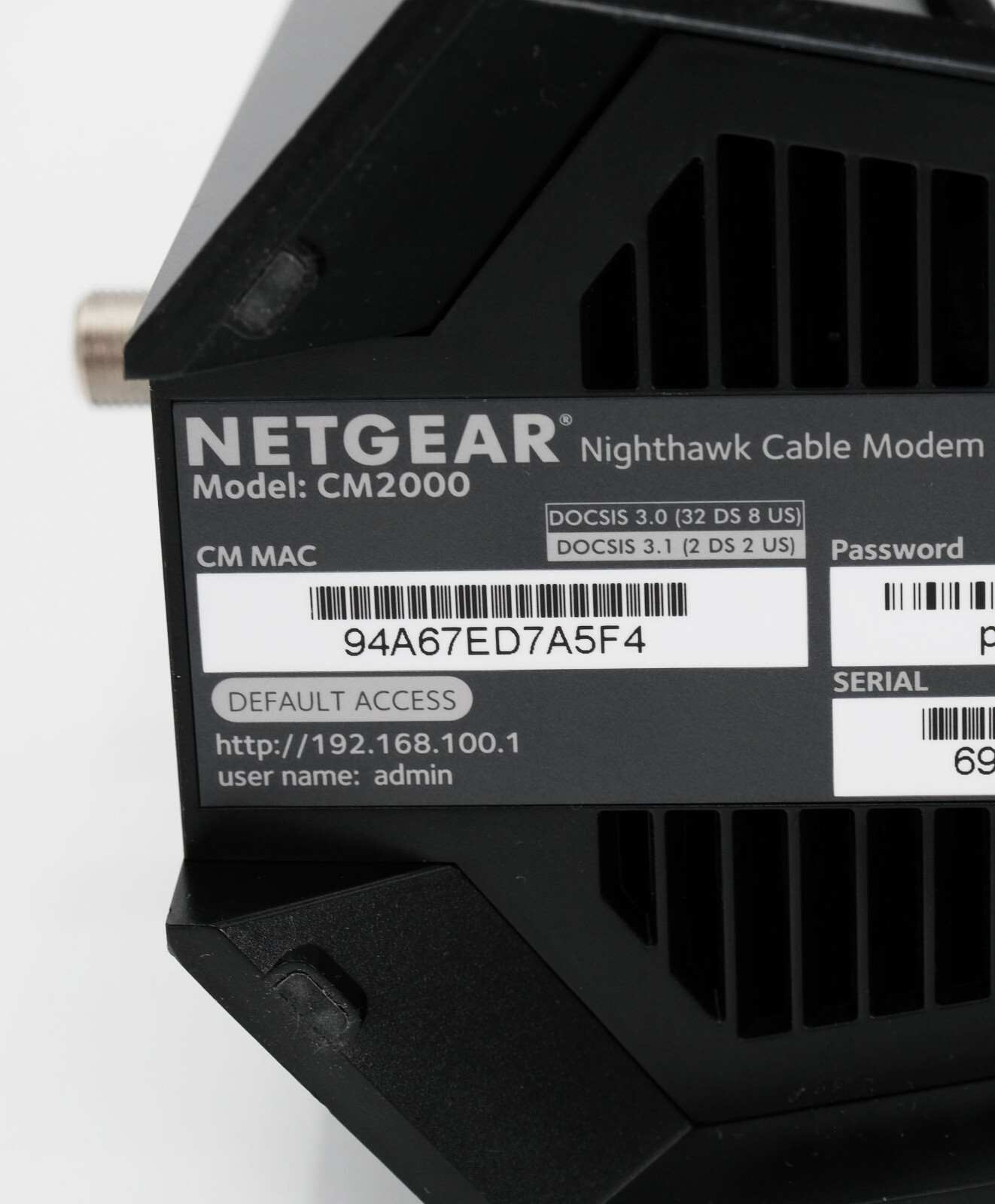 Netgear Nighthawk CM2000 DOCSIS 3.1 Multi-Gig 2.5Gbps Cable Modem Excellent
