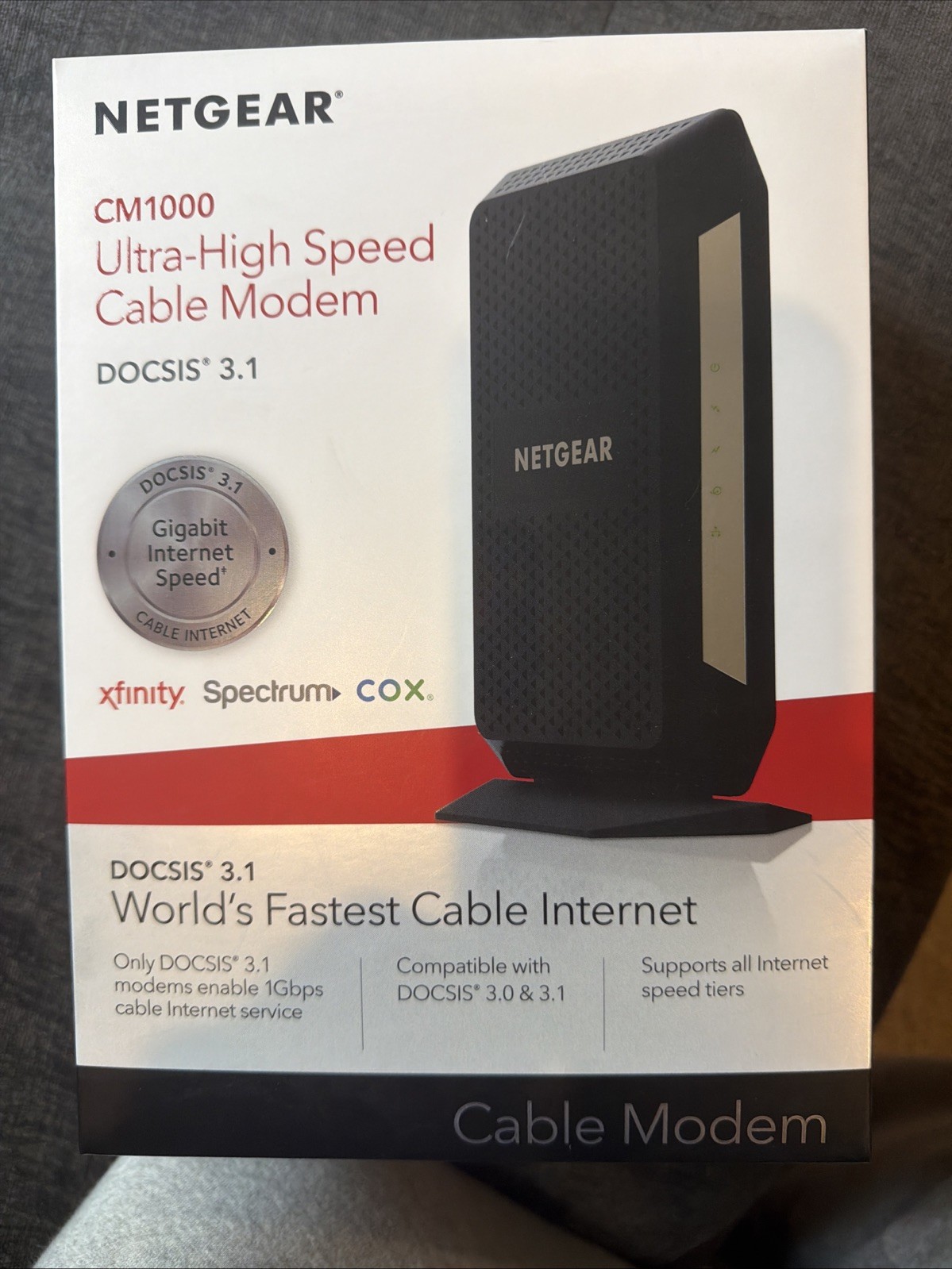 NETGEAR CM1000 Wired-Ethernet (RJ-45) Cable – CM1000100NAS (Black)